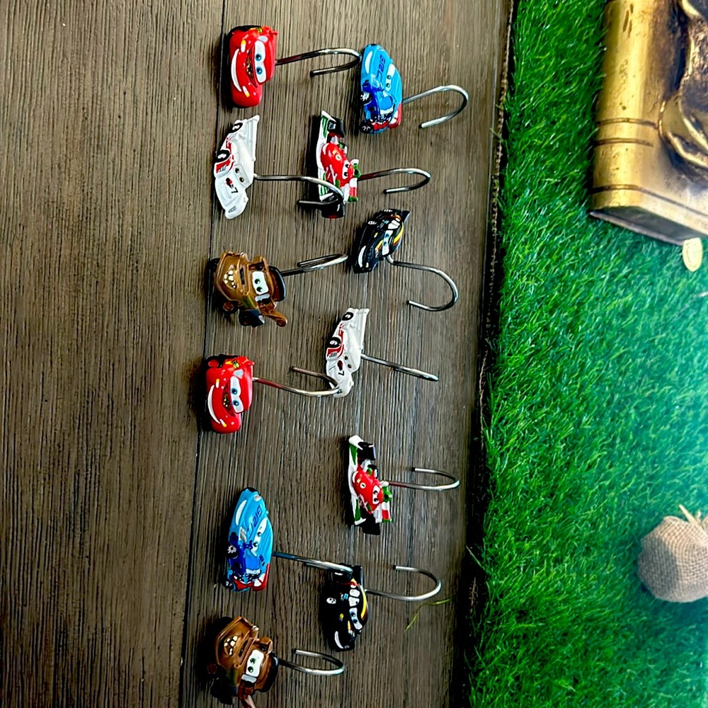 Cars Pixar movie shower hooks
